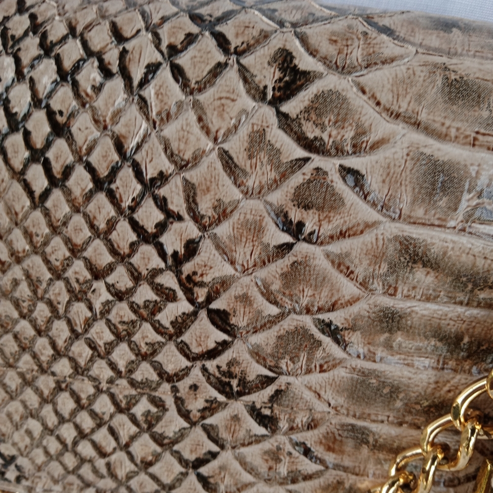 Prada Python Pattern Shoulder Bag - Tan And Cream - image 4